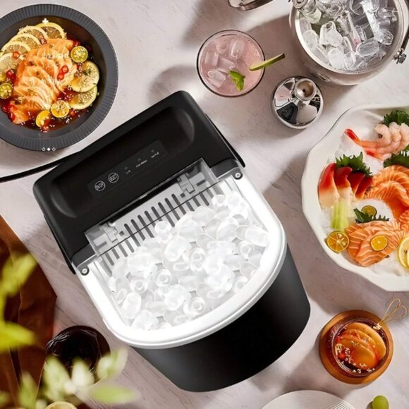 Portable Ice Makers Countertop, 9 Bullet Ice Cubes Ready in 6 Mins - Picture 1 of 6